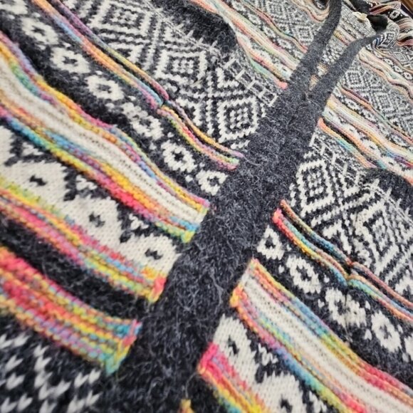 Monteau Los Angeles Hooded Open-Front Cardigan Size Large Knitted Southwestern - Picture 7 of 14